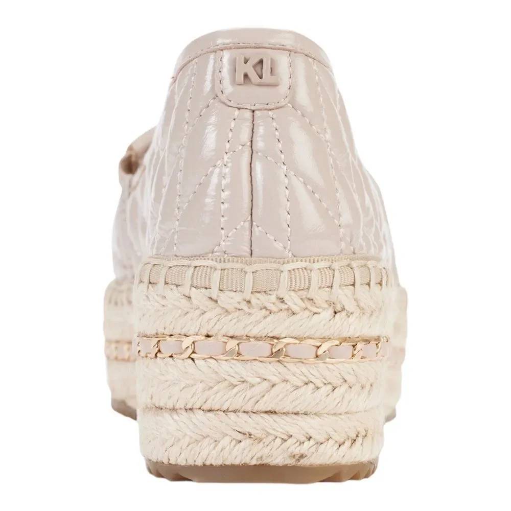 KARL LAGERFELD PARIS Women's Desta Slip-On Espadrille Platform Flats in Size 9.5